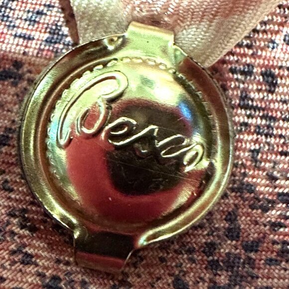 Vintage Tiziano Roma Silk Scarf Bessi Tag Italy Pink Gray Leaves 30in Square - Picture 6 of 16